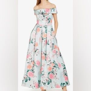 New Eliza J Off The shoulder Floral Gown Dress